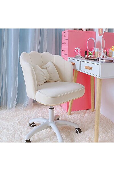 Arabest Velvet Home Office Chair,Mid-Back Upholstered, Height Adjustable