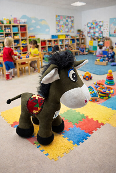 BİLGİ K K 35 cm Plush Donkey Toy Soft Plush Fabric Cute Donkey Toy