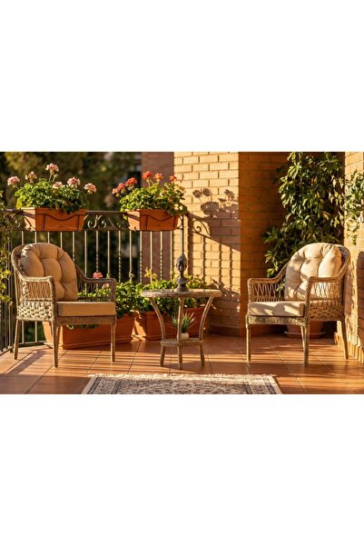 Vivense TOSİ RATTAN BAHÇE BALKON SETİ, KREM