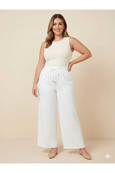 ÖZNUR BELİ LASTİKLİ BÜYÜK BEDEN PANTOLON
