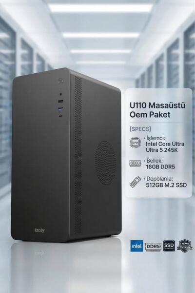 Asboard U110 Intel Core Ultra 5 245K 16GB DDR5 512GB M.2 SSD Masaüstü Oem Paket