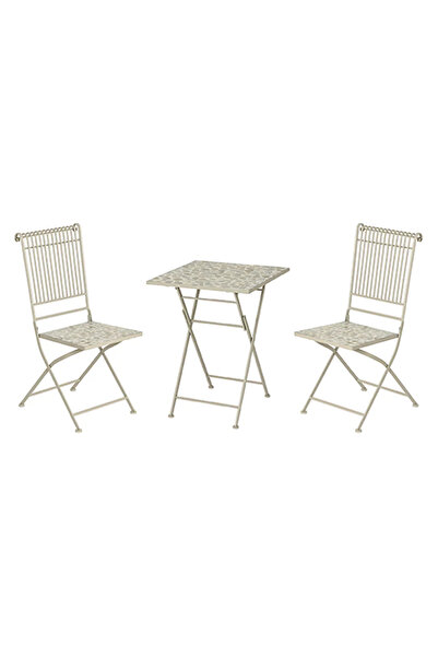 Maison Mex Set mobilier gradina/terasa 2 scaune si masuta CALI, crem/multicolor