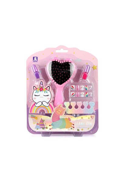 zyra toys Set cu perie par, 2 lacuri, unghii false, burete