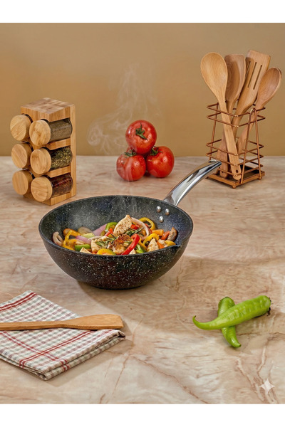 PoloChef Iron Cast 28 cm Wok Pan