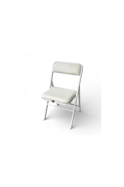 Vivense Hey Katlanır Mutfak Kamp Sandalyesi, Beyaz, Deri