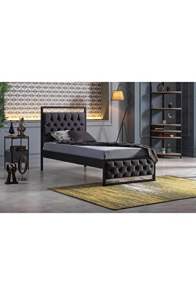 Vivense Mithra Metal Karyola, Siyah, Antrasit 90X190