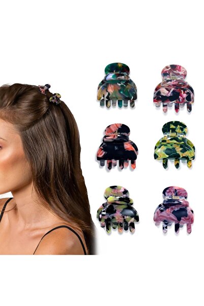 Arabest 6Pcs Small Hair Clips Tortoise Shell Mini Jaw Clips for Thin Thick Ha...