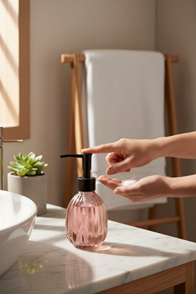 RENK YAPI RÜYASI Kitchen Bathroom Stylish 400ml Glass Liquid Soap Dispenser