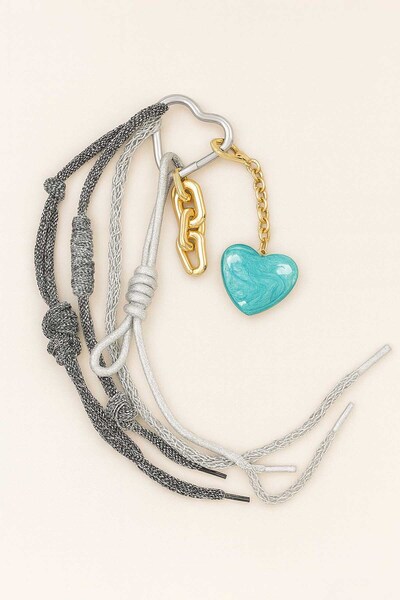 E MODA Ornament de geantă de lux și lanț de chei cu model de marmură, inimă t...