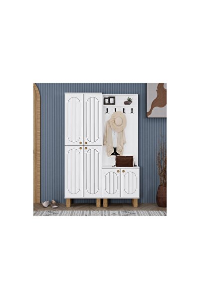 Vivense Güney Portmanto Vestiyer Ayakkabılık, Beyaz