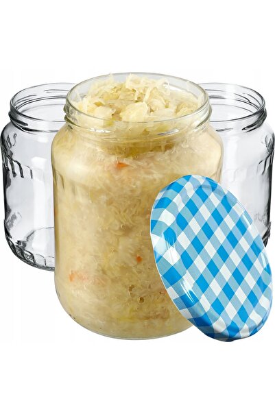 KADAX 8x Borcane din sticlă pentru conserva de miere, 720 ml, cu capace și ca...