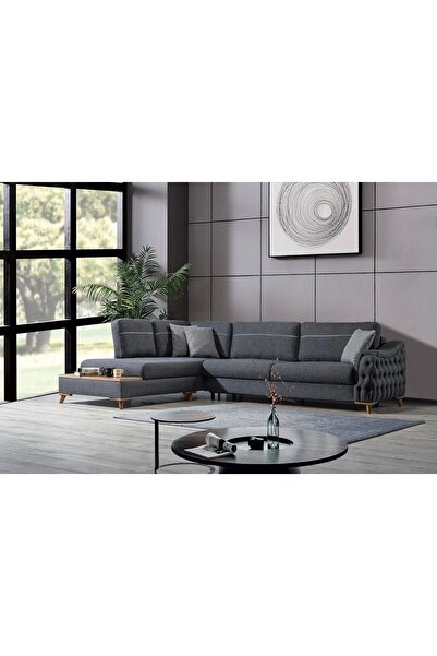 Vivense KARYA YATAKLI VE SANDIKLI KÖŞE KOLTUK, ANTRASİT, SOL KÖŞE