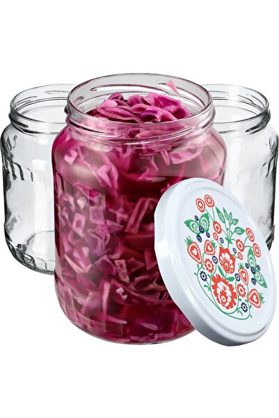 KADAX 8x Borcane din sticlă pentru conserva de miere, 720 ml, cu capace și ca...