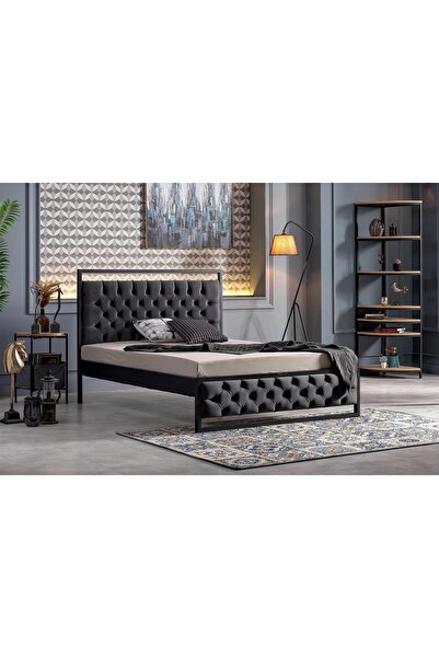 Vivense Mithra Metal Karyola, Siyah, Antrasit 150X200