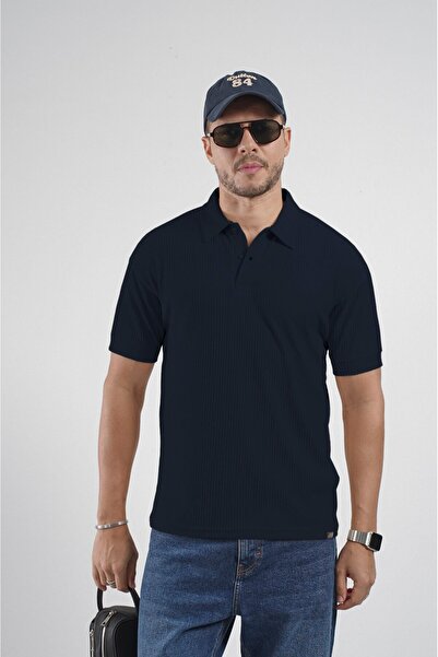 king brich Tricou de bază pentru bărbați cu guler polo Regular Fit cu dungi