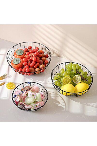 Arabest 3pcs Metal Wire Fruit Basket,Fruit Storage for Kitchen Counter,Deskto...