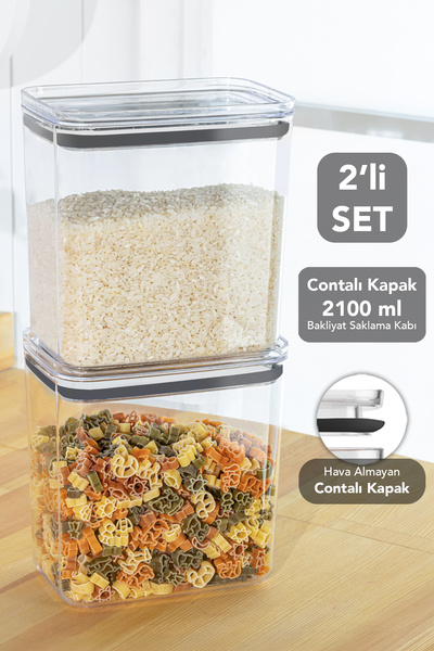 Meleni Home 2-Piece Pure Rectangular Storage Container - Airtight Transparent...