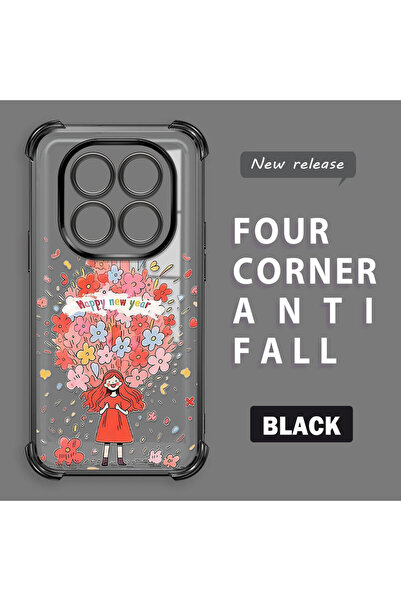 ucuc غطاء حماية شفاف متوافق مع ريدمي نوت 14 برو 4G، مصنوع من السيليكون بأربعة...