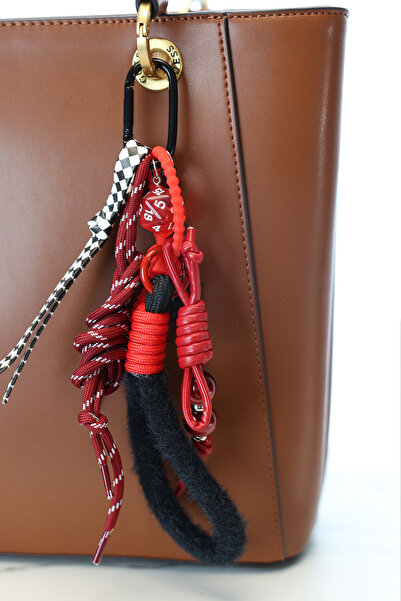 E MODA Σπορ και κομψό αξεσουάρ Τσάντα – Κόκκινο πλεκτό σχοινί και λεπτομέρεια...