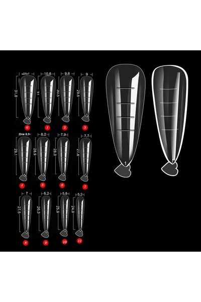 delis Marquise Reusable Tips, TIPS13, Stiletto, 120 pcs