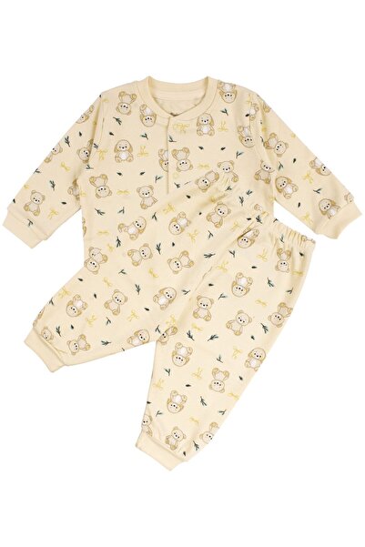 bebegen طقم بيجامة بطبعة أرنب أصفر للجنسين