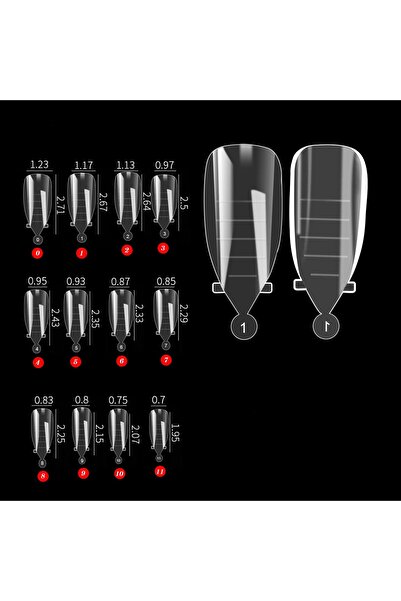 delis Επαναχρησιμοποιήσιμες άκρες Marquise, TIPS12, Stiletto, 120 τεμάχια