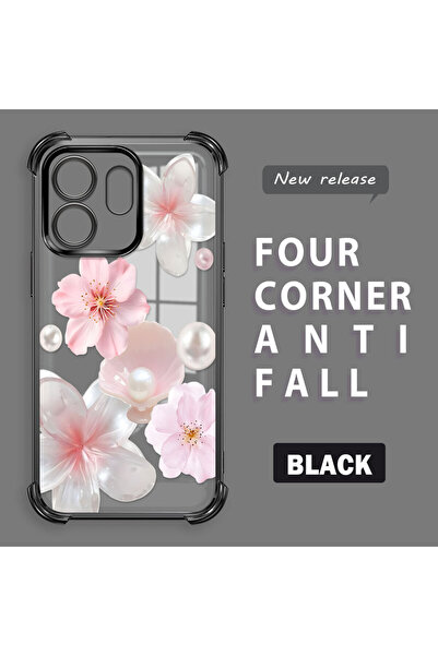 ucuc حافظة شفافة متوافقة مع هاتف Infinix Smart 9 مصنوعة من السيليكون بأربعة ز...