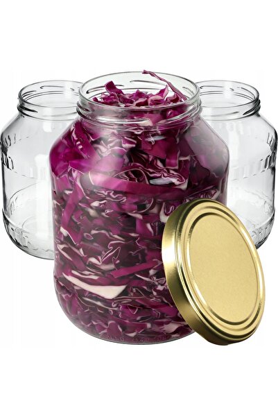 KADAX 4x Borcan 2,5 L Borcane Borcan pentru Miere, Confituri, Castraveți, Lic...