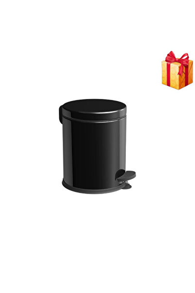 HORECA Coș de gunoi din oțel inoxidabil cu pedală, 12 litri, negru