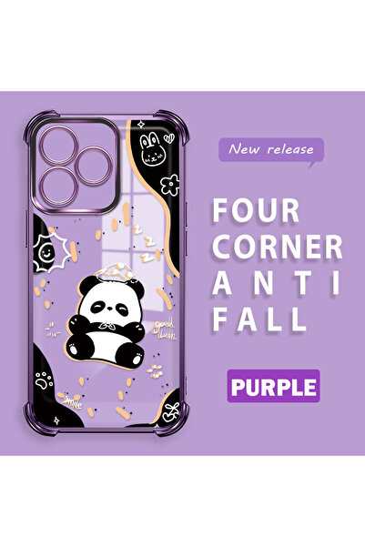 ucuc حافظة حافة لامعة متوافقة مع هاتف Realme C53 مصنوعة من السيليكون الشفاف ب...