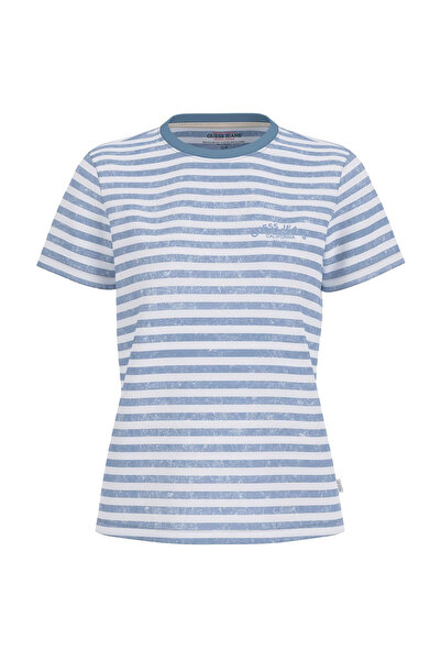 Guess GJ Regular Fit tricou pentru femei - Albastru/Alb