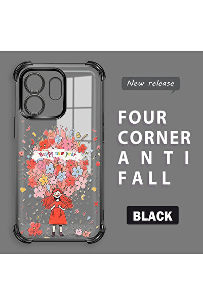 ucuc غطاء حماية شفاف متوافق مع هاتف Infinix Hot 50i، مصنوع من السيليكون بأربع...