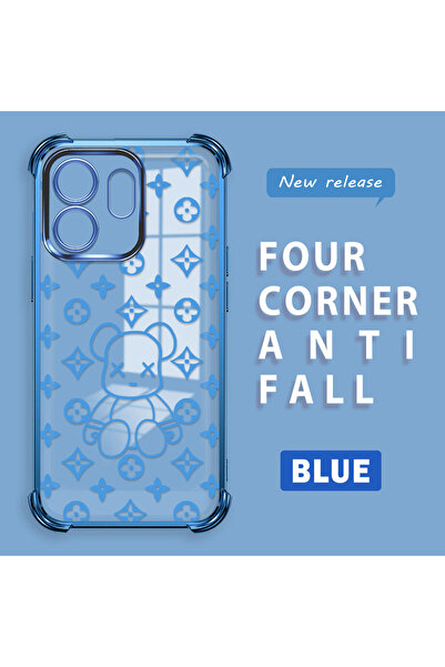 ucuc حافظة شفافة متوافقة مع هاتف Infinix Smart 9 مصنوعة من السيليكون بأربعة ز...