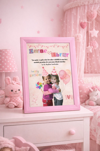 Anı Sepetim AnıSepetim Kişiye Özel Fotoğraflı 15X21 Pembe Çerçeve