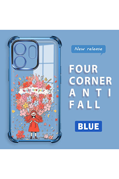 ucuc غطاء حماية شفاف متوافق مع هاتف Infinix Hot 50i، مصنوع من السيليكون بأربع...