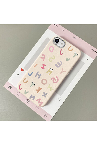 CASEVIBE iPhone 7/8/SE 2020 2022 Uyumlu Şık harf desenli, deri dokulu telefon...