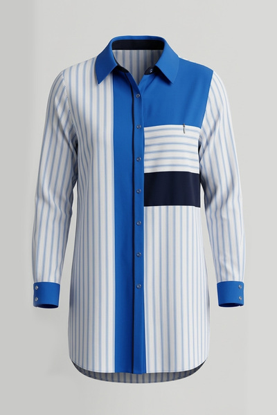 Kayra Kadın Çizgili Tunik - Mavi