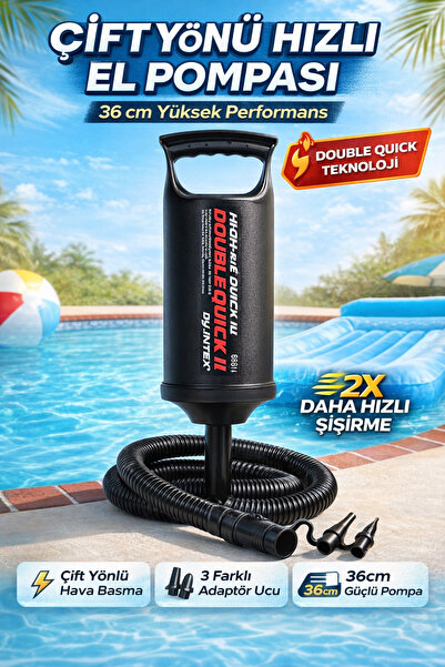 YILDIRIM OYUNCAK مضخة يدوية ثنائية الاتجاه مقاس 36 سم - مضخة نفخ سريعة لـ مبط...