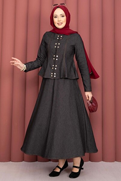 EBRUTESETTÜR Gold Snap Fastener Tensel Denim Double Set Black