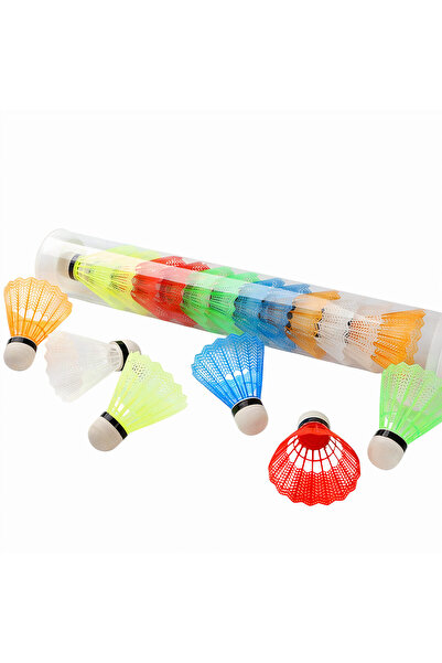 Bsr Set 12 fluturasi badminton, plastic, multicolor