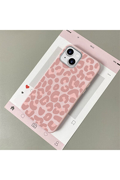 CASEVIBE iPhone 14 Plus/15 Plus Uyumlu Şık leopar desenli, deri dokulu telefo...