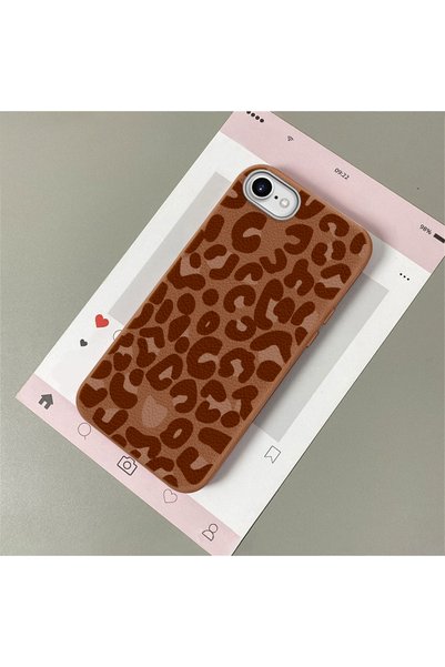 CASEVIBE iPhone 7/8/SE 2020 2022 Uyumlu Şık leopar desenli, deri dokulu telef...
