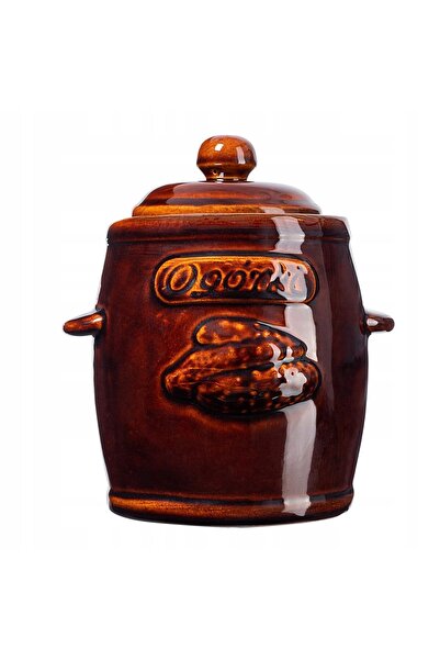 KADAX Butoi de murat din gresie, 3 l, oală din gresie cu capac pentru castraveți