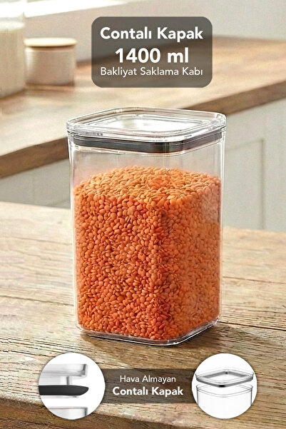 Meleni Home حاوية تخزين مربعة الشكل - حاوية شفافة محكمة الإغلاق من الميكا لحف...