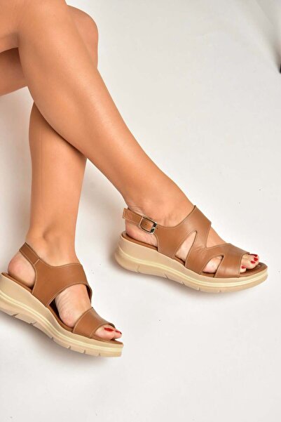 Fox Shoes Y555210403 Tan Genuine Leather Women's Sandals