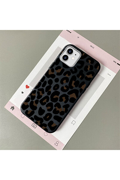 CASEVIBE iPhone 12/12 Pro Uyumlu Şık leopar desenli, deri dokulu telefon kılıfı