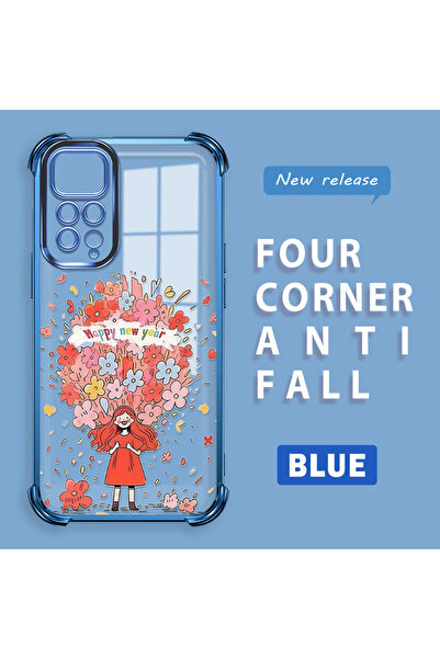 ucuc حافظة شفافة متوافقة مع ريدمي نوت 11 مصنوعة من السيليكون بأربعة زوايا وحو...