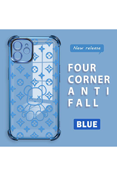 ucuc iPhone 12 Compatible Transparent Four Corner Silicone Coated Glossy Edge...