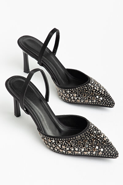 Sabella Moda Vela Stone Detailed Heeled Evening Dress Shoes Women's Stiletto