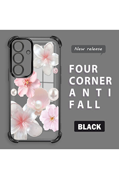 ucuc غطاء سيليكون شفاف متوافق مع سامسونج جالاكسي إس 24 بأربعة زوايا وحواف لامعة